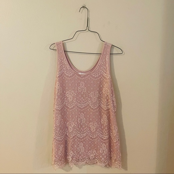 Tops - Maurice’s Blush Pink Lace Tank Top